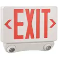 LED Exit Sign with Emergency Lights with Battery Backup, Red Letters and 1 or 2 Sides, 9-1/2" H x 11-13/16" W