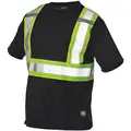 Work King Black 100% Polyester Knit High Visibility T-Shirt, Size: XL, ANSI Class 1