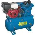 Stationary Air Compressor: 2 Stage, 11 hp Engine, Honda, 17.5 cfm, 30 gal Air Tank, Horizontal