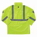Glowear By Ergodyne Men's Hi-Visibility Lime Polyester Rain Jacket with Hood, Size XL, Fits Chest Size 48" to 50", 35" J