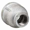 Galvanized Malleable Iron Reducer Coupling, 2" x 1-1/4" Pipe Size, FNPT Connection Type