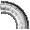 Galvanized Steel 90 Degree Elbow, 6" Duct Fitting Diameter, 14" Duct Fitting Length