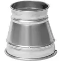 Nordfab Galvanized Steel Reducer, 8" x 4" Duct Fitting Diameter, 10" Duct Fitting Length