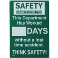 Safety Record Signs, 20 x 14In, ENG