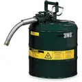 Justrite Type II Safety Can: For Oil, Galvanized Steel, Green, Includes Hose, 9 1/2 in Outside Dia.