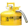 Justrite Type II Can Type, 2-1/2 gal., Diesel, Galvanized Steel, Yellow