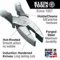 Klein Tools Linemans Pliers, Jaw Length: 1-19/32", Jaw Width: 1-1/4", Jaw Thickness: 5/8", Dipped Handle