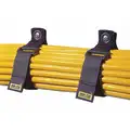 Rip-Tie Hook-and-Loop Cinch Strap: 7 in L, 1.50 in, 1 in W, 90 lb Tensile Strength, Black, 2 PK
