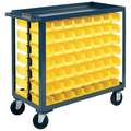 Steel Bin Cart with Lipped Shelves, 1,200 lb Load Capacity, Number of Bins/Tubs 112, Yellow