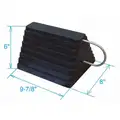 General Purpose Single, Rubber Wheel Chock; Max. Vehicle Weight: Not Rated; 9-7/8" D x 6" H x 8" W, Black