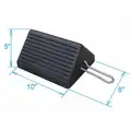 General Purpose Single, Rubber Wheel Chock; Max. Vehicle Weight: Not Rated; 10" D x 5" H x 8" W, Black