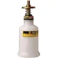 Justrite Dispensing Bottle: 4 oz. Capacity, Polyethylene, White, 2 1/4 in Outside Dia., FM Approved