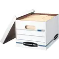 Bankers Box Record Storage Box, 10" Height, 12" Width, 15" Depth, 450 lb. Stacking Capacity
