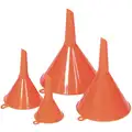Funnel King 4-Pc. Funnel Set, Polyethylene, 3/4 to 10 oz. Total Capacity, 6" Height, 3-1/8" to 6-1/4" Length