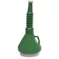 Capped Funnel, Polyethylene, 1-1/2 qt. Total Capacity, 14" Height, 13-1/2" Length
