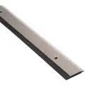 Single Fin Door Sweep, Stainless Steel, 3 ft. Length, 1-1/4" Flange Height, 7/16" Insert Size