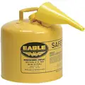 Eagle Type I Safety Can: For Diesel, Galvanized Steel, Yellow, 12 1/2 in Outside Dia., 15 1/2 in Ht