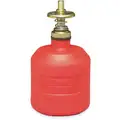 Justrite Dispensing Bottle: 8 oz. Capacity, Polyethylene, Red, 3 1/8 in Outside Dia., FM Approved