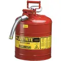 Type II Can Type, 5 gal., Flammables, Galvanized Steel, Red