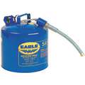 Eagle Type II Safety Can: For Kerosene, Galvanized Steel, Blue, Includes Hose, 15 7/8 in Ht