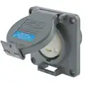 Hubbell Wiring Device-Kellems Gray Watertight Locking Receptacle, 30 Amps, 250VAC Voltage, NEMA Configuration: L6-30R