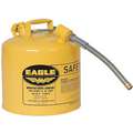 Eagle Type II Safety Can: For Diesel, Galvanized Steel, Yellow, Includes Hose, 15 7/8 in Ht