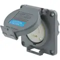 Hubbell Wiring Device-Kellems Gray Watertight Locking Receptacle, 30 Amps, 250VAC Voltage, NEMA Configuration: L15-30R