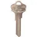 Kaba Ilco Key Blank, Commercial/Residential, Solid Brass, KW10, PK 10