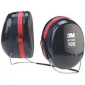 3M Behind-the-Neck Ear Muffs, 29 dB Noise Reduction Rating NRR, Dielectric No, Black, Red