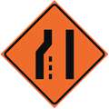 Eastern Metal Signs And Safety Mesh Roll Up Road Work Sign, Left Lane Ends Symbol, 48" H x 48" W