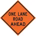 Eastern Metal Signs And Safety Roll Up Traffic Sign: 48 in x 48 in Nominal Sign Size, Vinyl, 0.015 in, W20-4 MUTCD, Orange