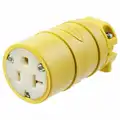 Hubbell Wiring Device-Kellems 20 Amp General Grade Standard Straight Blade Connector, 5-20R NEMA Configuration, Yellow