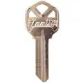 Kaba Ilco Key Blank, Commercial/Residential, Solid Brass, KW1, PK 10