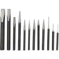 Westward Punch and Chisel Set: 12 Pieces, Flat Chisel, Center Punch/Pin Punch/Prick Punch/Starting Punch