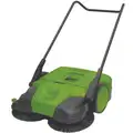 Walk Behind Sweeper, Manual, 38" Cleaning Path Width, 13.2 gal Hopper Capacity, Triple Brush