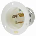 Hubbell Wiring Device-Kellems White Flanged Locking Inlet, 20 Amps, 125 VAC Voltage, NEMA Configuration: L5-20P