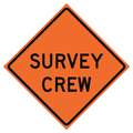 Eastern Metal Signs And Safety Mesh Roll Up Road Work Sign, Survey Crew, 48" H x 48" W