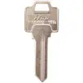 Kaba Ilco Key Blank, Commercial/Residential, Solid Brass, WR5, PK 10