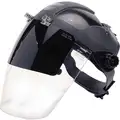 Sellstrom Ratchet Face Shield Assembly: Anti-Fog, Clear Visor with Flip Down Green W6 Welding Shade