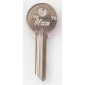 Kaba Ilco Key Blank, Commercial/Residential, Solid Brass, Y2, PK 10