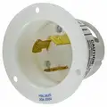 Hubbell Wiring Device-Kellems White Flanged Locking Inlet, 30 Amps, 250 VAC Voltage, NEMA Configuration: L6-30P