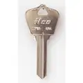 Kaba Ilco Key Blank, Commercial/Residential, Solid Brass, AR4, PK 10