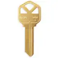 Kaba Ilco Key Blank, Commercial/Residential, Solid Brass, 1176, PK 50