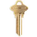 Kaba Ilco Key Blank, Commercial/Residential, Solid Brass, 1145, PK 50