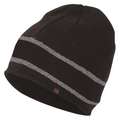Beanie Cap, Universal, Fitted Adjustment Type, Black, Covers Head, Beanie