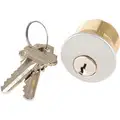 Lockset Cylinder: Satin Chrome, 1, Schlage&reg; C, Alike, 5 Pins, Commercial, Brass, 2 PK