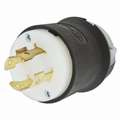 Hubbell Wiring Device-Kellems 30A Industrial Grade Non-Shrouded Locking Plug, Black/White; NEMA Configuration: L17-30P