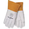 Tillman Welding Gloves: Straight Thumb, Straight Cuff, Premium, White Kidskin, 24C, 1 PR