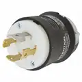 Hubbell Wiring Device-Kellems 30A Industrial Grade Non-Shrouded Locking Plug, Black/White; NEMA Configuration: L19-30P