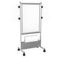 Best-Rite Dry Erase Board: Mobile/Casters, 72 in Dry Erase Ht, 35 in Dry Erase Wd, 1/2 in Dp, White, Steel